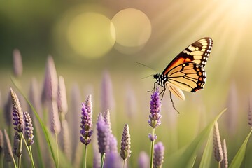 butterfly on a meadow generated ai