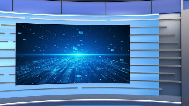 3D Virtual TV Studio News.Virtual studio set.news studios background.news studio virtual television set design