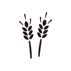 Wheat icon.Flat silhouette version.