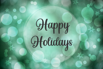 Shiny Turquoise Christmas Background With Text Happy Holidays