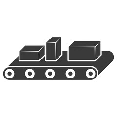 Conveyor glyph icon isolated on white background.Vector illustration.