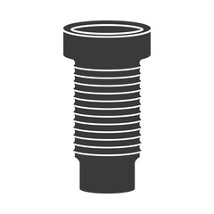 Corrugated pipe for toilet glyph icon isolated on white background.Vector illustration.