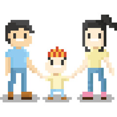 Pixel art family character