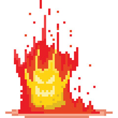 Pixel art fire monster character © Patinya_P_Ang