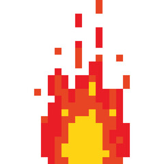Pixel art fire icon 2