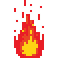 Obraz premium Pixel art fire icon