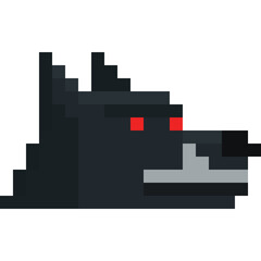 Pixel art halloween werewolf head icon