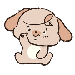 cute dog and kawaii happy character activities cartoon hand drawn Transparent background