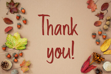 Autumn Background with Text Thank You