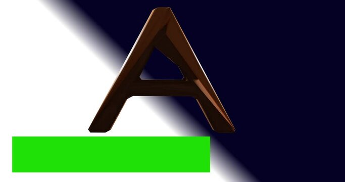 Letter A logo dispersion animation with sand particles and green lower third for video editing