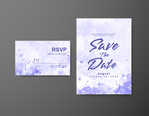 Save the date with watercolor background. Design for your invitation.