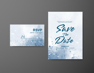 Save the date with watercolor background. Design for your invitation.