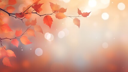 Naklejka na ściany i meble golden autumn,autumn leaves on the tree background
