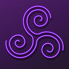 triple helix neon sign, modern glowing banner design, colorful modern design trends on black background. Vector illustration.