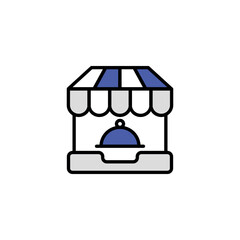 Online Shop icon design with white background stock illustration