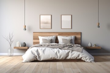 Clean Minimalist Bedroom, Generative AI