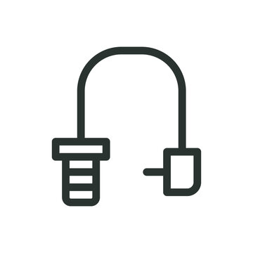 Antenna pigtail jumper cable isolated icon, pigtail antenna cable vector icon with editable stroke