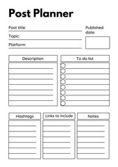 Post Planner Template