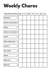 Weekly Chores Template