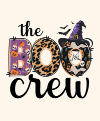 The boo crew Halloween vector t-shirt design