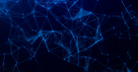 Abstract plexus of dots and lines, technology science background, visualization of big data and high speed internet connection.