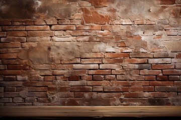 Rustic Brick Wall With Soft Shadows, Generative AI