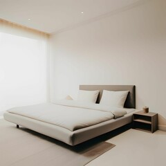 modern living room with bed