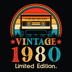 Vintage 1980 Limited Edition Cassette Tape