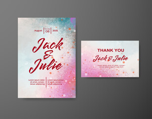 Save the date with watercolor background. Design for your invitation.