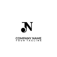 JN monogram logo in white isolated background