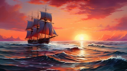 sailing ship at sea