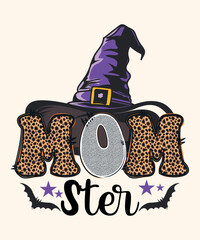 Halloween mom vector t-shirt design