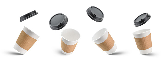 White paper coffee cup collection