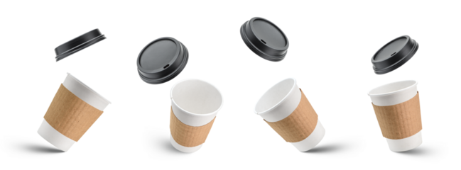 White paper coffee cup collection