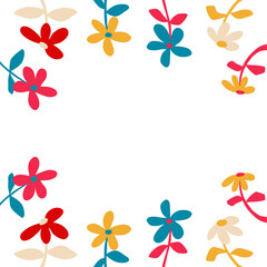  the charm of colorful flowers forming an exquisite border frame at the round corner or footer