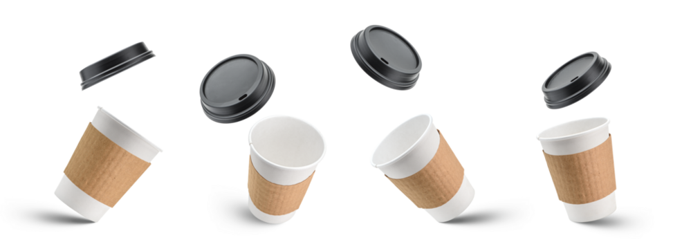 White paper coffee cup collection
