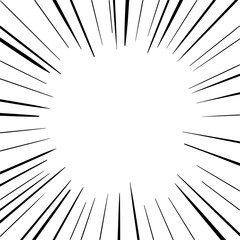 radial line speed comic action line with big size void on center as explode or rays effect illustration