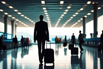 Wanderlust Journeys: Faceless Traveler Carrying Luggage. Generative AI