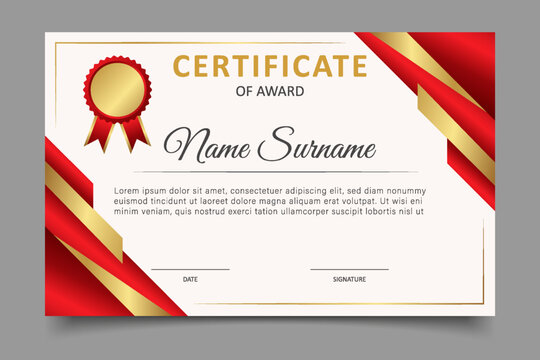 modern red gradient luxury certificate business template design