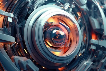 futuristic elements with abstract shapes Generative Ai