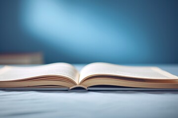 Open book on table. AI generated