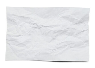 wrinkled white paper sheet isolated