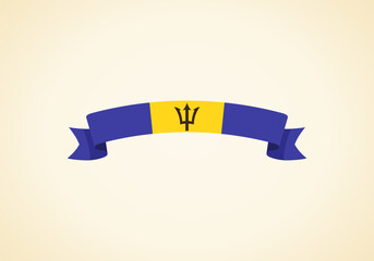 Ribbon with flag of Barbados