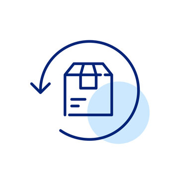 E-shopping delivery return icon. Pixel perfect, editable stroke