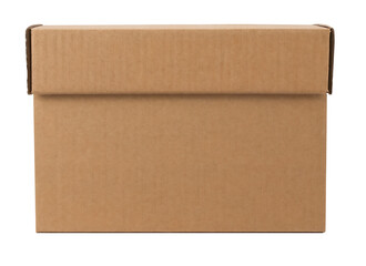 cardboard box front view isolated
