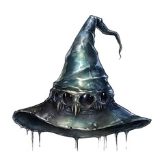 Watercolor Halloween Witch Hat (AI Generated)
