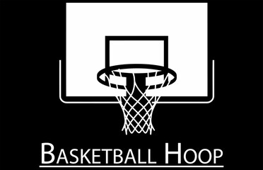 Fototapeta na wymiar Basketball Hoop vector illustration, Vector Silhouette of Basketball Hoop