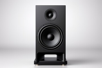 Obraz premium Black speaker isolated on a white background