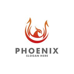 phoenix wing logo animal abstract, luxury and colorful phoenix logo illustration template