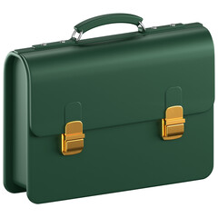 3d icon of a green business briefcase
